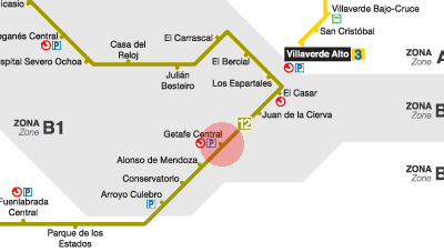 Getafe Central station map