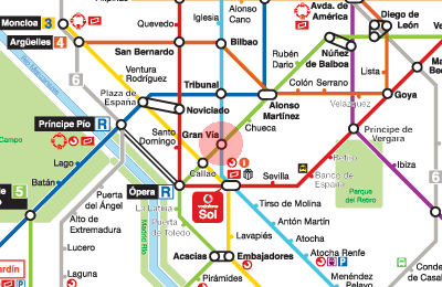 Gran Via station map