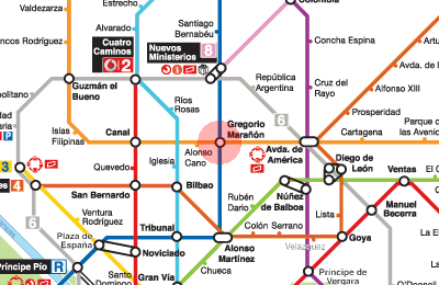 Gregorio Maranon station map