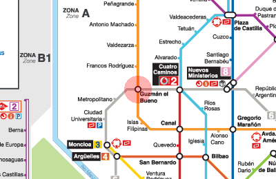 Guzman el Bueno station map