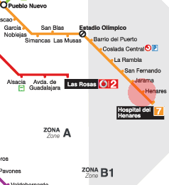Henares station map