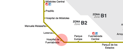 Hospital de Fuenlabrada station map