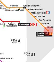 Hospital del Henares station map