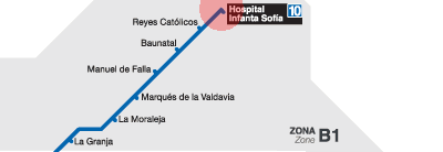 Hospital Infanta Sofia station map