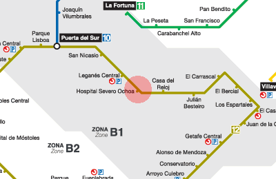 Hospital Severo Ochoa station map