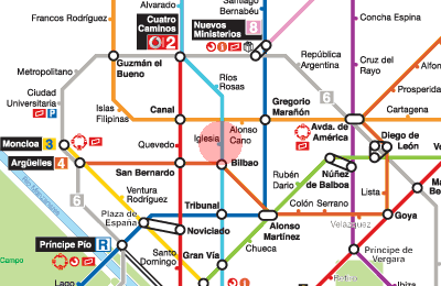 Iglesia station map