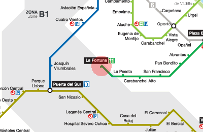 La Fortuna station map