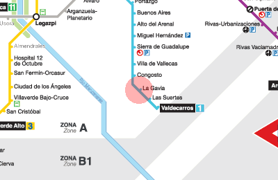 La Gavia station map