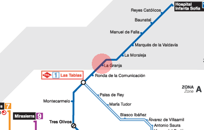 La Granja station map