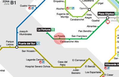 La Peseta station map