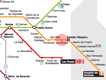 Las Musas station map