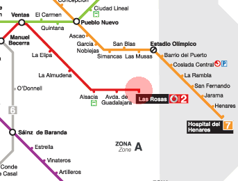 Las Rosas station map