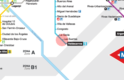 Las Suertes station map