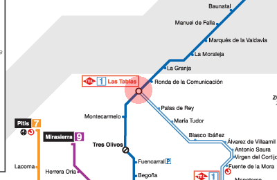 Las Tablas station map
