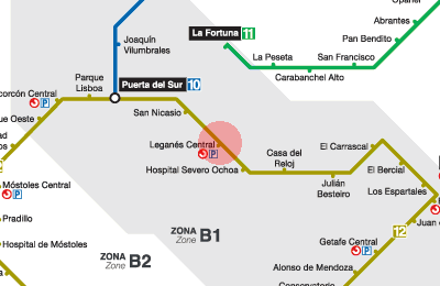 Leganes Central station map