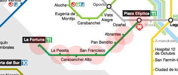 Madrid Metro Line 11 map
