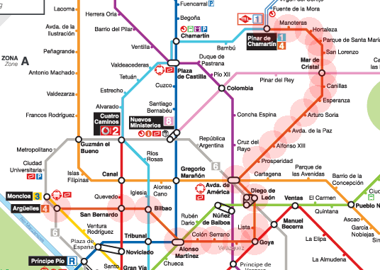 Madrid Metro Line 4 map