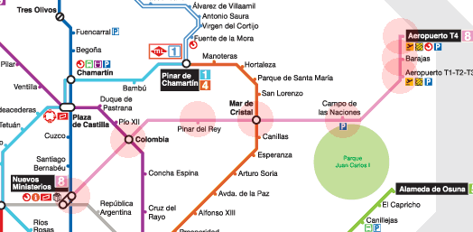 Madrid Metro Line 8 map