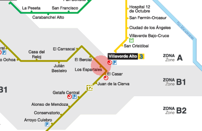 Los Espartales station map