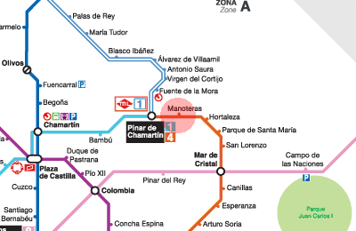 Manoteras station map