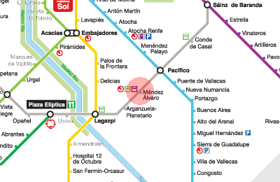 Mendez Alvaro station map