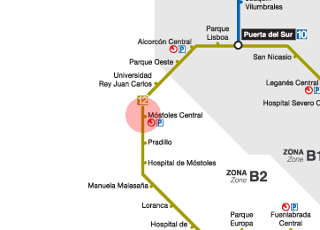 Mostoles Central station map