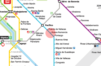 Nueva Numancia station map