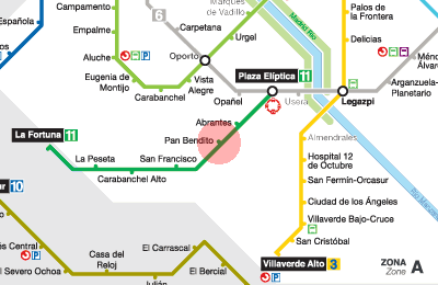 Pan Bendito station map