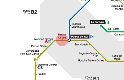 Parque Lisboa station map