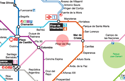 Pinar del Rey station map