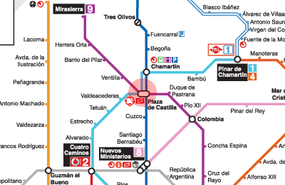 Plaza de Castilla station map