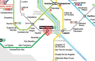 Plaza Eliptica station map