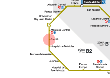 Pradillo station map