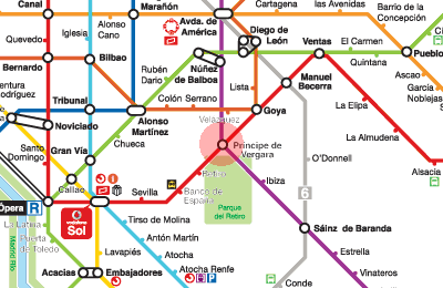 Principe de Vergara station map