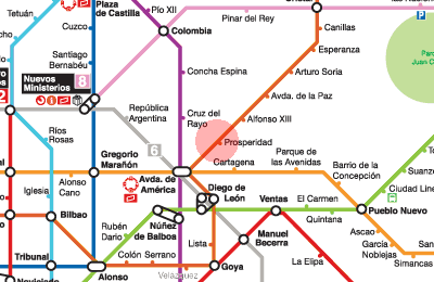 Prosperidad station map