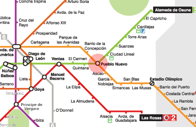 Pueblo Nuevo station map