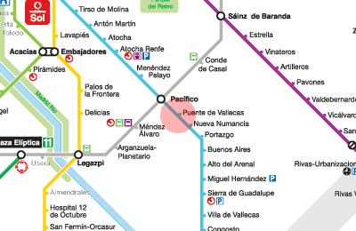 Puente de Vallecas station map
