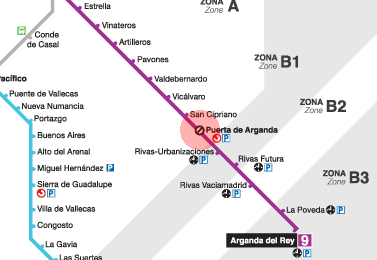 Puerta de Arganda station map