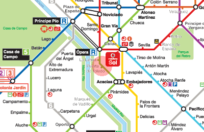 Puerta de Toledo station map