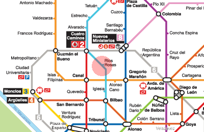 Rios Rosas station map