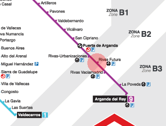 Rivas Futura station map