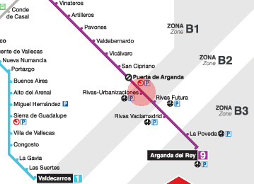 Rivas Urbanizaciones station map