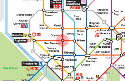San Bernardo station map