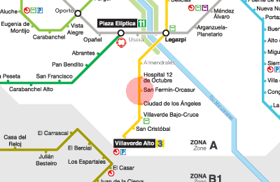 San Fermin-Orcasur station map