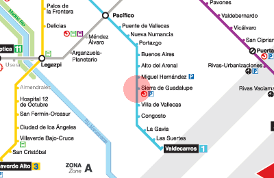 Sierra de Guadalupe station map