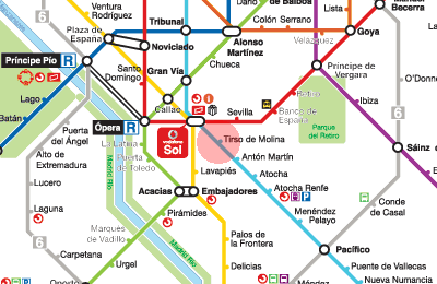 Tirso de Molina station map