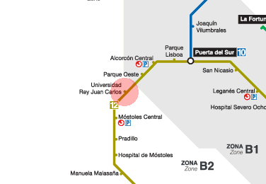 Universidad Rey Juan Carlos station map
