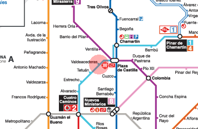 Valdeacederas station map