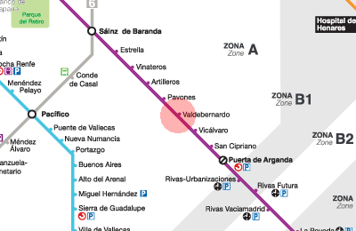 Valdebernardo station map
