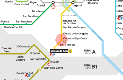 Villaverde Bajo-Cruce station map
